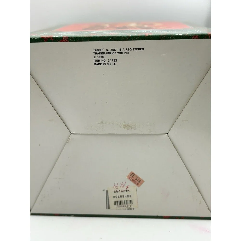 1993 Teddy & Me Bear Figurine 24733 Candle Box Booklet Christmas WBI 7”